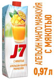 Нектар J7 апельсин-манго-маракуйя 0,97л