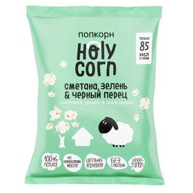 Попкорн Holy Corn сметана, зелень и черн